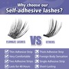 Self Adhesive Eyelashes, 156 PCS self adhesive eyelash clusters, No