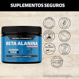 Beyond Vitamins  Beta Alanina Premium en Polvo  Pre EntrenoPre Workout con Aminocidos  150 Servicios de Mxima Pureza  Sabor Granada  100 Puro - 316.5g