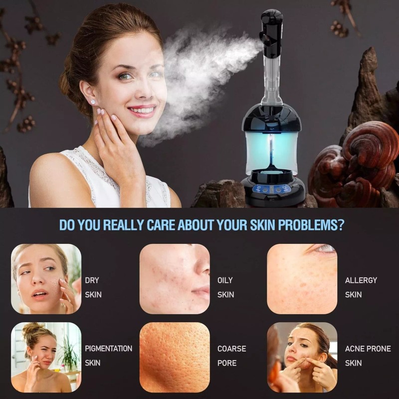 Kingsteam Professional Facial Steamer Ionic Ozone Hot Mist w/ Arm