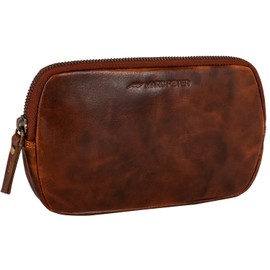 Marc Peter® Vintage Darvin Leather Pencil Case with YKK Zip, Pencil Case for Pens, Wax tan, Pocket organiser