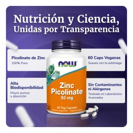 Picolinato Zinc Alta Absorción Caps Veganas Sabor