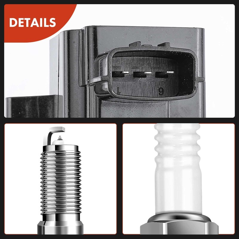 A-Premium Set of 4 Ignition Coil Pack and Iridium Spark