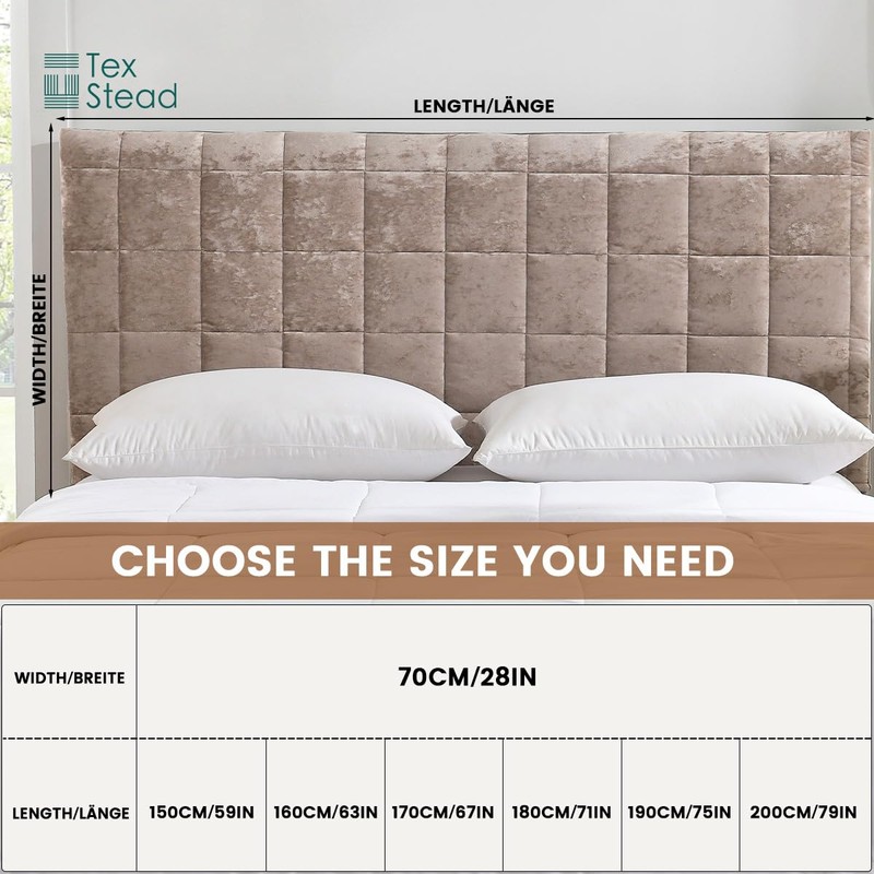 Headboard Cover Bed - Thickened Soft Stretch Slipcover Flannel Fabric,