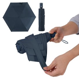 Shape Memory, 5 Seconds Folding Umbrella, Sun or Rain, Lightweight, 9.0 oz (256 g), UV Protection, 100% Full Light Blocking, Heat Shield, One-Touch Automatic Opening/Closing, Folding Umbrella,