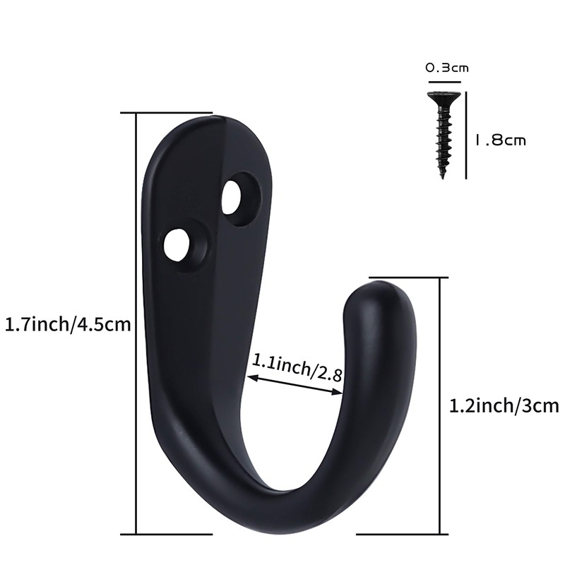IBosins 15PCS Coat Hooks Wall Mounted Single Prong Robe Hook