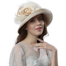 Original One Women's Classic Cloche Church Hat for Derby Day Kentucky Horse Racing (Champagne Gold)