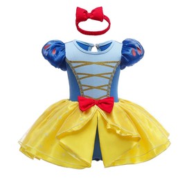 Lito Angels Princess Snow White Dress with Headband for Baby Girls, Bodysuit, Romper Costume, Fancy Dress, Size 9–12 Months 295