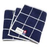 IMAMuRA Imabari Towel Half Handkerchief, 2-piece Set, Navy, Approximately 5.1