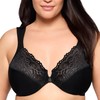 Glamorise Women's Plus-Size Elegance Front-Close Lace Underwire Bra, Black, 34B