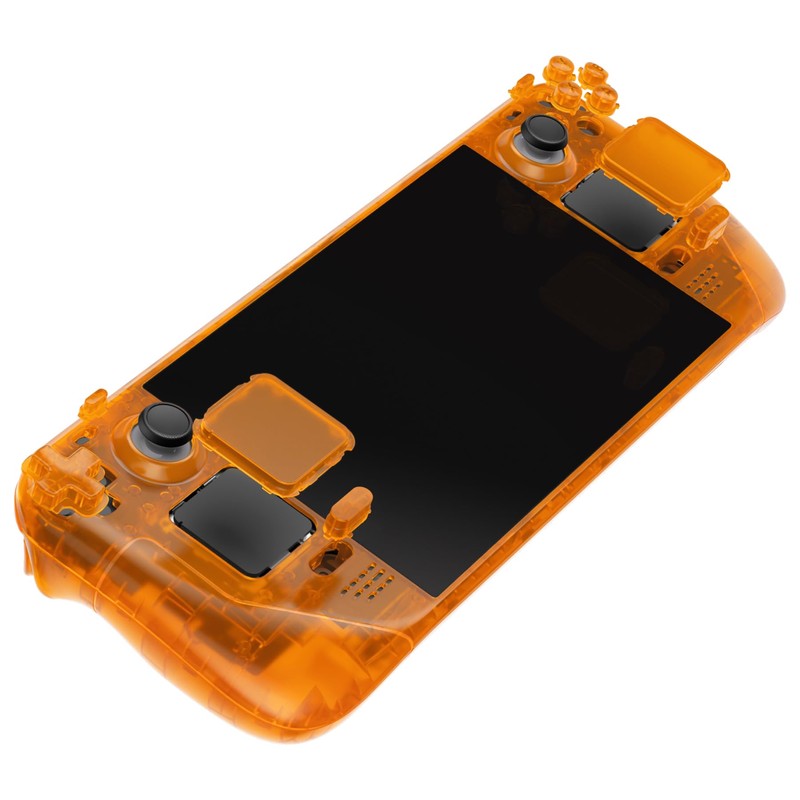 eXtremeRate Clear Orange Custom Faceplate Back Plate Shell for Steam