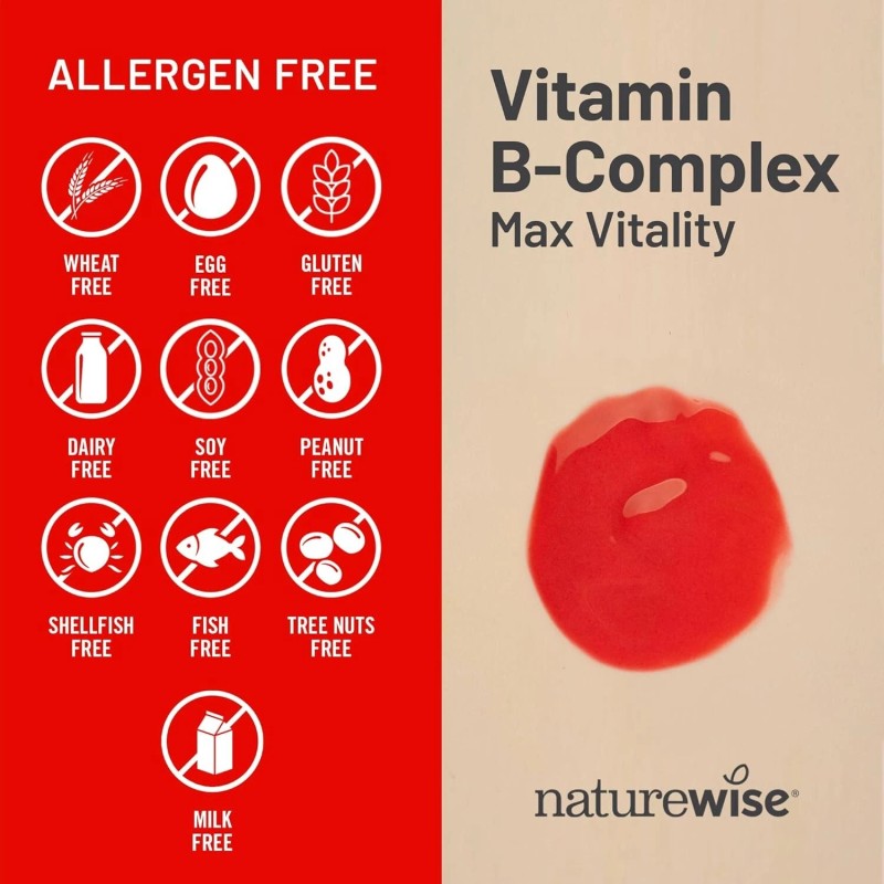 Nature.Wise Vitamin B Complex Supplement - Super B Vitamin, Immune