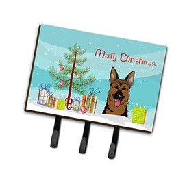 Caroline's Treasures BB1583TH68 Christmas Tree and German Shepherd Leash or Key Holder, Triple, Multicolor