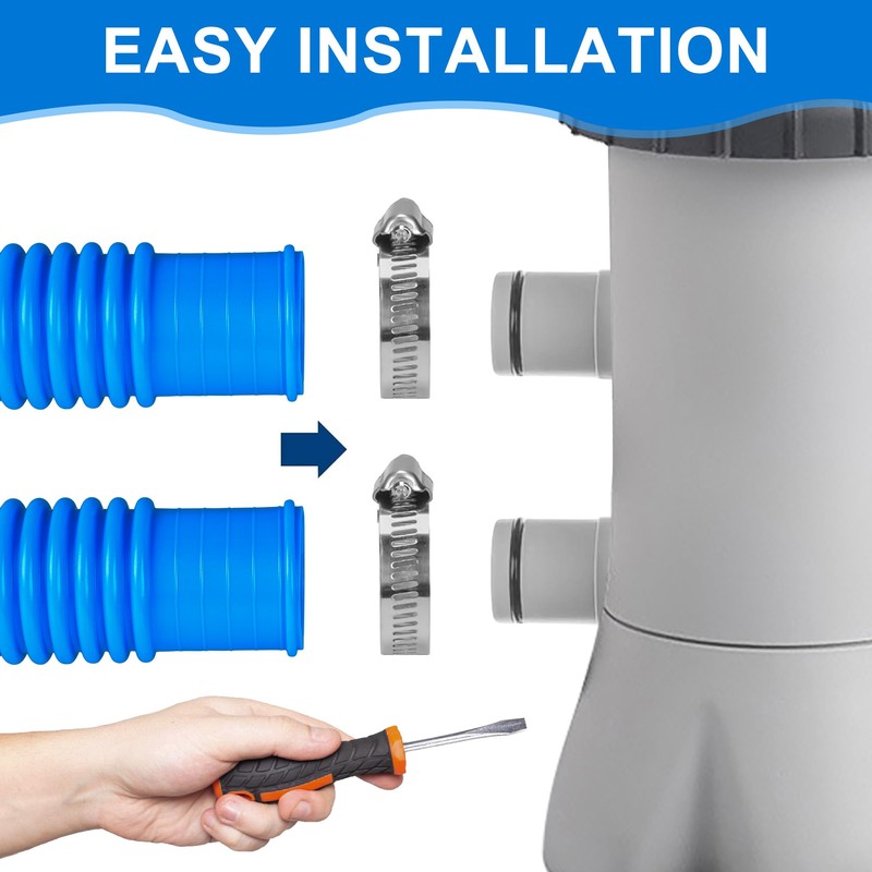 4 Pack Pool Hoses for Above Ground Pools 1.25" x