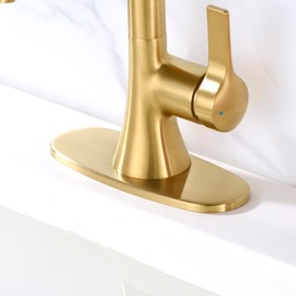 Luxier DKPL-7G Bathroom Vessel Vanity Sink Faucet 4" Hole Cover Deck Plate Escutcheon Brushed Gold