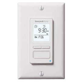 RESIDEO BRAUKMANN Honeywell Home PLS750C1000 Programmable Wall Switch 120V 7-Day Solar (White)