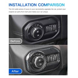 Barong for Jeep Wrangler JL JLU Gladiator JT 2018-2025 Accessories Headlight Switch Button Trim Cover (Carbon Fiber Pattern