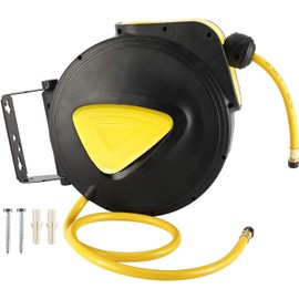 BTSHUB Retractable Air Hose Reel 5/16 in. x 33' ft Hose Wall Mount Tool 180 Degree Rotation