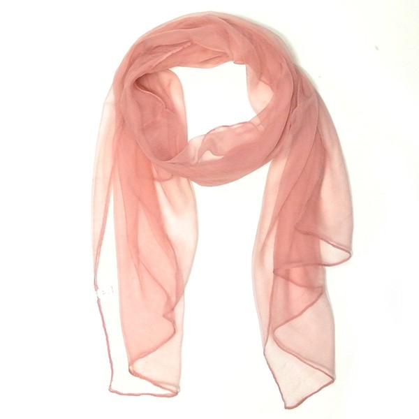 Wrapables Solid Color Silk Long Scarf, Pink