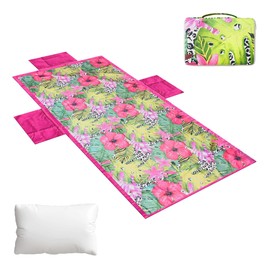 ICE TOYS Beach Towel 190 x 80 cm with 2 Pockets 40 x 20 cm with Cushion 40 x 30 cm with Storage Bag Practical and Comfortable for Beach and Travel (TELO 2)