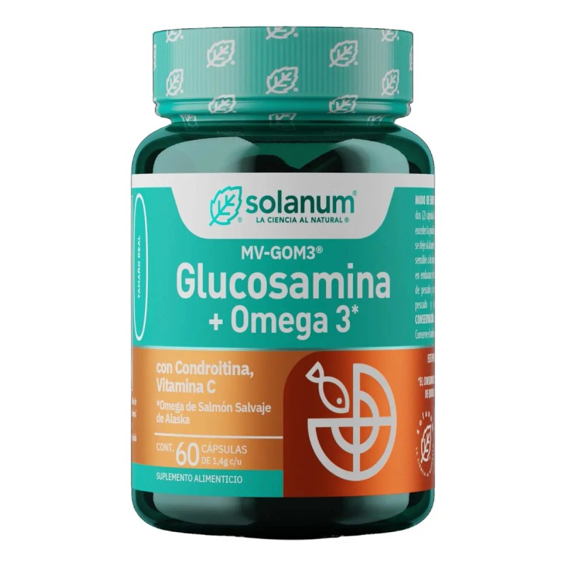 Solanum Glucosamina Con Omega 3 60 Cápsulas Vitamina C Sabor
