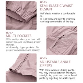 Cargo Hiking Pants for Women Tactical Baggy Pants Women's Casual Y2K with 6 Zipper Pockets No Belt W9922 Purple Gray 10