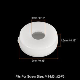 sourcing map 100Pcs 3mm Hinged Screw Cover Caps Plastic Fold Screw Snap Covers Washer Flip Screw Protection Cover for M1 M2 M3 Screws, White