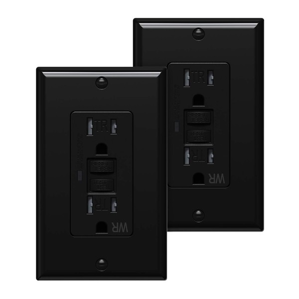 [2 Pack] WEBANG Self-Test GFCI Outlets, Tamper-Resistant and Weather-Resistant, GFCI