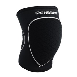Rehband Knee Pads for Volleyball, Handball & Indoor Sports, Neoprene Knee Sleeve Protector, Comfortable & Snug Fit, Shock-absorbing Sports Knee Pads Unisex, Colour:Black, Size:X-Large