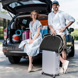 MISSLO 43" Gusseted Travel Garment Bag with Accessories Zipper Pocket Breathable Suit Garment Cover for Shirts Dresses Coats, Black