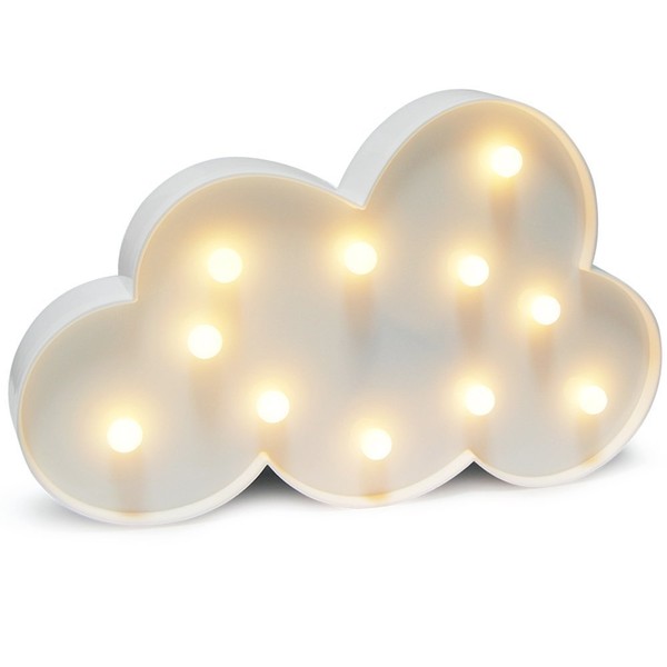Glintee Cloud LED Night Light Table Lamp for Party Birthday Wedding Atmosphere,Battery Operated Decorative Marquee Signs Light Nursery Lamp for Bedroom and Wall Decoration(Cloud)