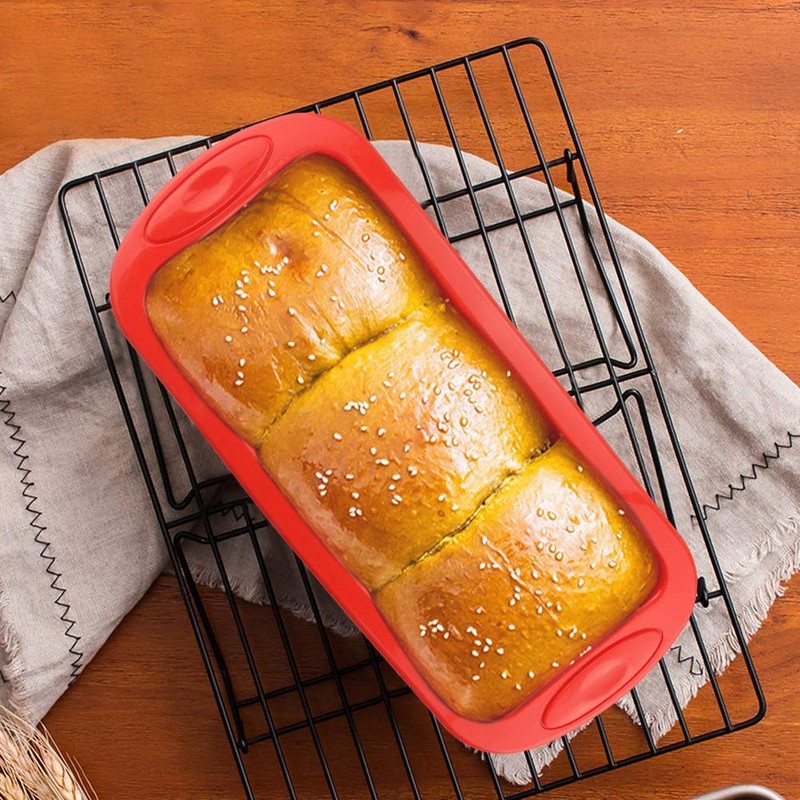 SILIVO 4 Pack Mini Loaf Pans - Nonstick Silicone Bread