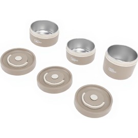 Contenedor Aislante para Almuerzo, Térmico Redondo Antifugas de Acero Inoxidable 304 con Tapa y Bolsa Térmica para Trabajo, Escuela, Picnic al Aire Libre, Juego de 3 Piezas, Café Oscuro