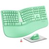 MEETION Ergonomic Keyboard Mouse Combo, Split Design Vertical Mouse Green