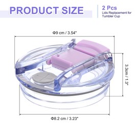 sourcing map 2Pcs Lids Replacement for Tumbler Cup 30oz, Spill Proof Lid Stopper Straw Cup Lid, Leak Proof Splash Resistant Cover Lid for Cold Drinks, Purple