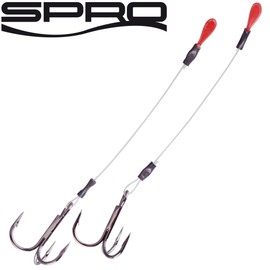 Spro Pike Fighter One-Touch Fine Stinger 9.4 kg - 2 Stinger Hooks for Zander Fishing, Anxiety Hooks for Spin Fishing, Anxiety Drilling, Length/Hook Size: 5.5 cm / Size 10