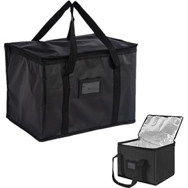 Large Food Delivery Bag, Insulated Thermal Bag for Hot & Cold Food Transport, Reusable Grocery Shopping Bag with Sturdy Zippers and Handles, Ideal for Catering, Restaurants, and Grocery Stores