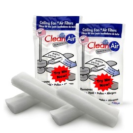 BioStrike Ceiling Fan Blade Air Filter - Dust & Allergen Catcher - Easy-Attach - Blade Filters for Any Fan Size - Reduce Airborne Particles - Made in USA (2 Pack, 4 Blade Filters Total)