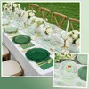 NatNarr Sage Green Plates and Napkins Set, Gradient Green Party