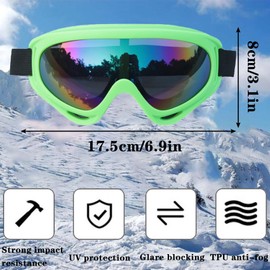 MaoMaoCha Ski Goggles Snowboard Goggles for Men Women Kids Cycling Motorcycle Snowmobile UV Protection Goggles Winter Snow Sports Glasses for Youth Adult Teens Boys & Girls (Green)