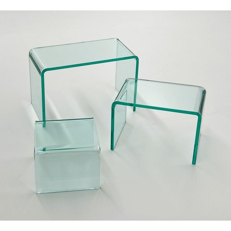 New 2 Inch Deep 3 Piece Acrylic Riser Display Stand