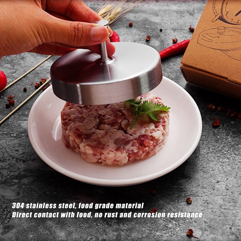 Hamburgerpresse aus Edelstahl mit verstellbarem Griff, Burgergrill