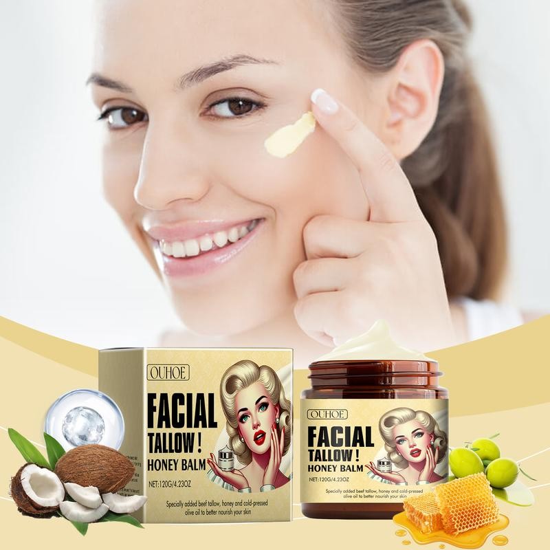 OUHOE Tallow Honey Moisturizer Face Balm - Specification: 120G *