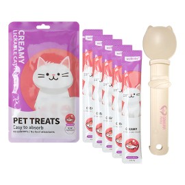 Premio Para Gatos Snack Lamible Yummy Creamy Salmón 5 Tubos