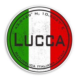 2 x 10cm Lucca Italy Vinyl Stickers - Travel Italian Flag Sticker Luggage #20495 (10cm Wide)