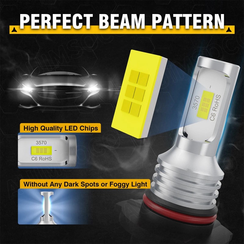 AUIMSOCO 9006 9005 LED Headlights Bulbs High Low Beam Cool