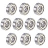 uxcell R4ZZ Ball Bearing 1/4-inchx5/8-inchx0.196-inch Double Shielded ABEC-1 Bearings 10pcs
