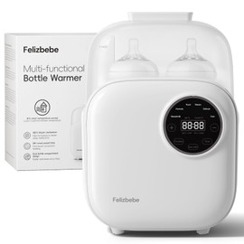Felizbebe Bottle Warmer, 10-in-1 Baby Milk Warmer for Breastmilk or Formula, Detachable Body for Easy Cleaning, Accurate Temperature Control, Timer, Sterili-zing,Bottle Warmers for All Bottles (White)