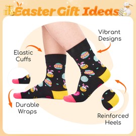HAPPYPOP Bunny Gifts Ideas Socks - Bunny Gifts for Women Young Girl Silly Easter Gifts, Funny Rabbit Socks Easter Socks