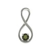 Starborn Faceted Moldavite Infinity Pendant in fine Sterling Silver