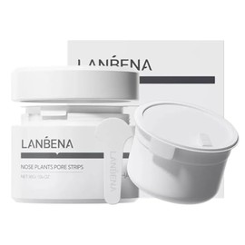 Lanbena Puntos Negros - Mascarilla Puntos Negros 30g + 60pzs Tiras Blancas Para la Extracción de Espinillas - Nose Plants Pore Strips | Diebe Equipos de Belleza